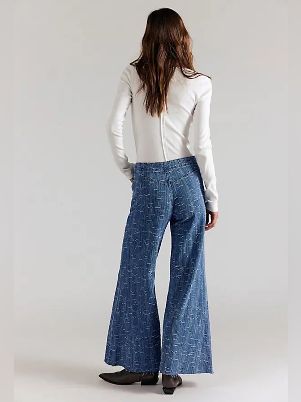We The Free Front Row Wide-Leg Flare Jeans - Picture 2 of 4